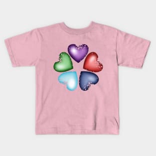 Rainbow Hearts Kids T-Shirt